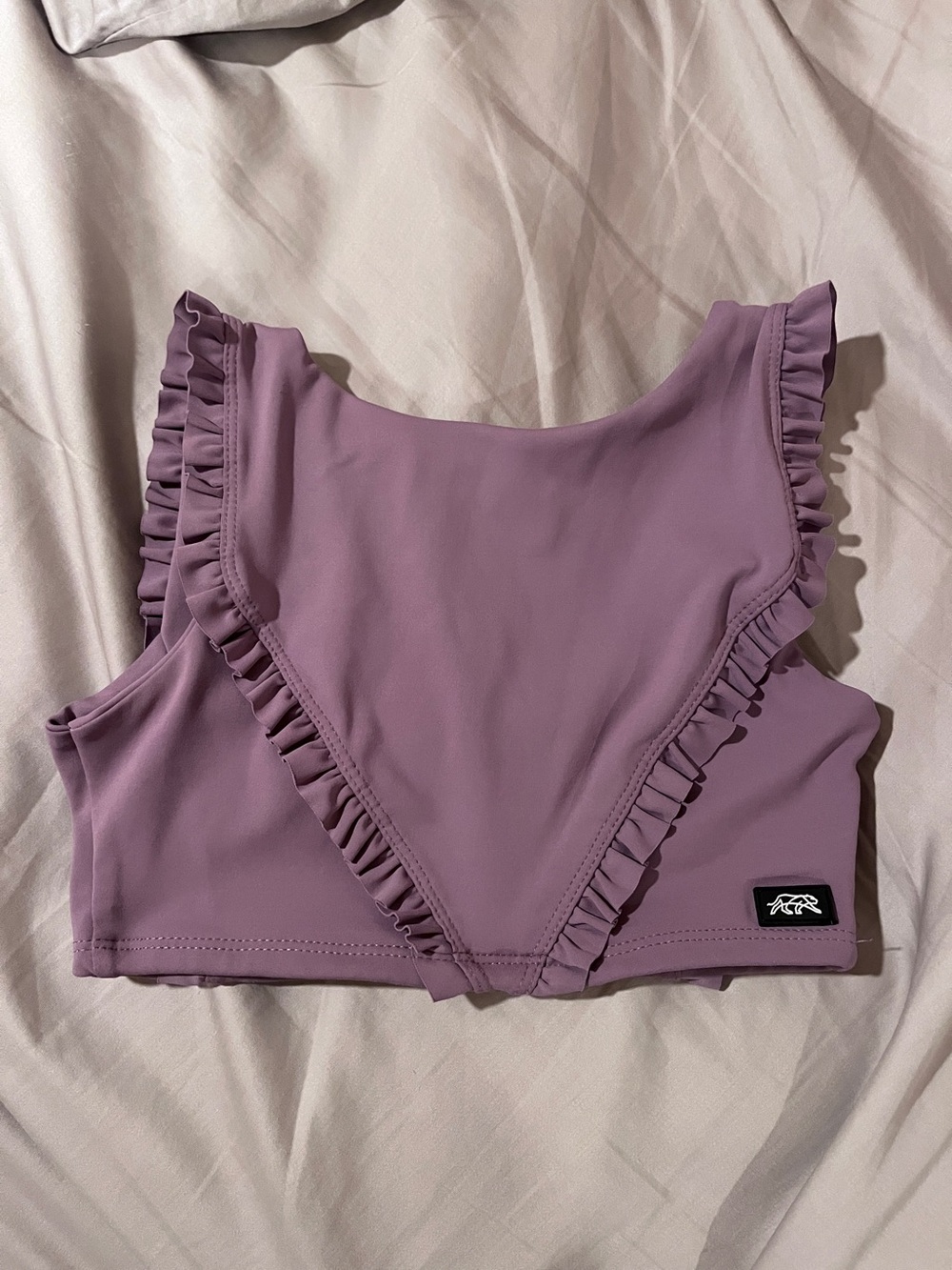 Tiger Friday Lavender Ruffle-Trim Crop Top AXS (fits kids age 10)